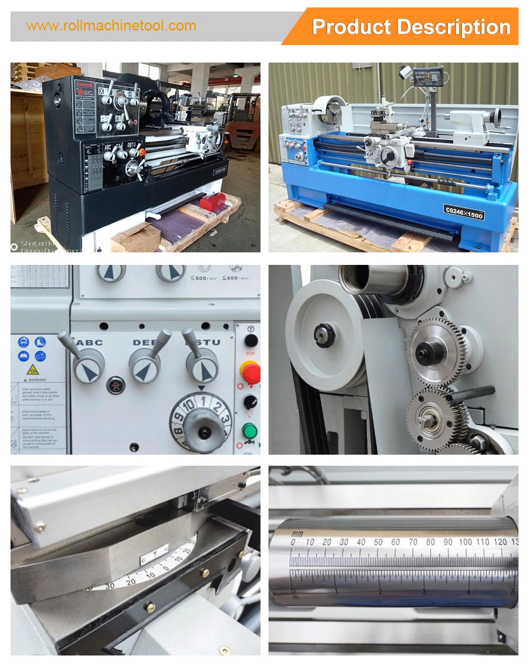 C6246 manual lathe machine metal cutting